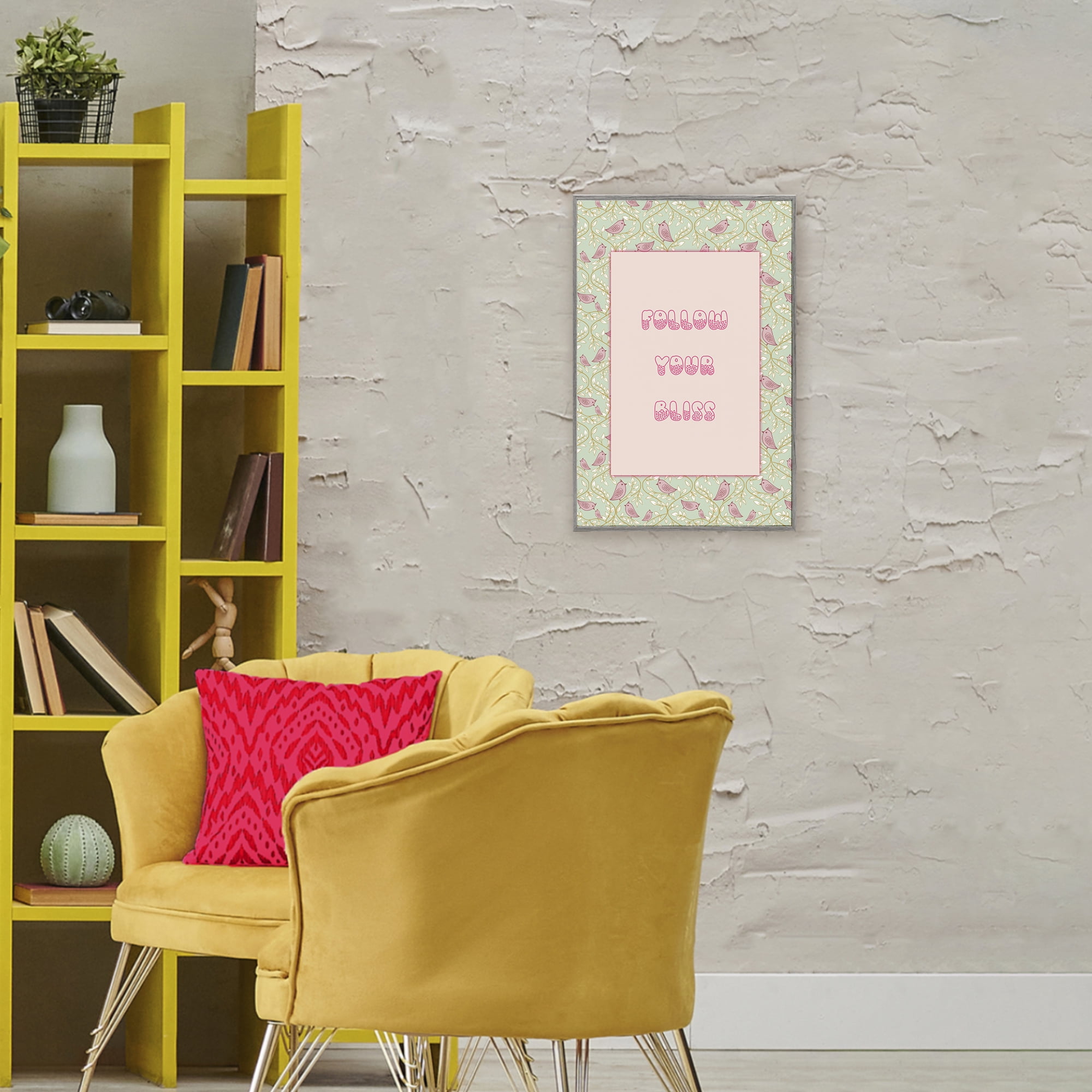 Stupell Industries Follow Your Bliss Gray Framed Giclee Art, design by Pooja Dave