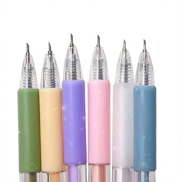 6-Piece Knife and Pen Craft Cutting Tools, Pen Knife for Crafts, Creative Retractable Hobby Knife Pen, Cute Pen Knife, Thin Blade for Art Paper Scrapbook, Paper Pen Cutter, Fountain Pen Cutter Tool.