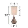 thumbnail image 3 of 360 Lighting Chalane Rustic Table Lamp 31 1/4" Tall Antique Bronze Hammered Gourd Natural Linen Cylinder Shade for Bedroom Living Room Bedside Office, 3 of 5