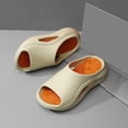 thumbnail image 4 of KIJBLAE Couples Matching Thick Sole Non Slip Slide Slippers, Soft Indoor Outdoor Beach Pool Shower Casual Sandals Khaki 40-41, 4 of 9