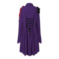 thumbnail image 5 of Women's Solid Color Style Halloween Long Sleeved Ruffled Hem Big Dress Purple, 5 of 5