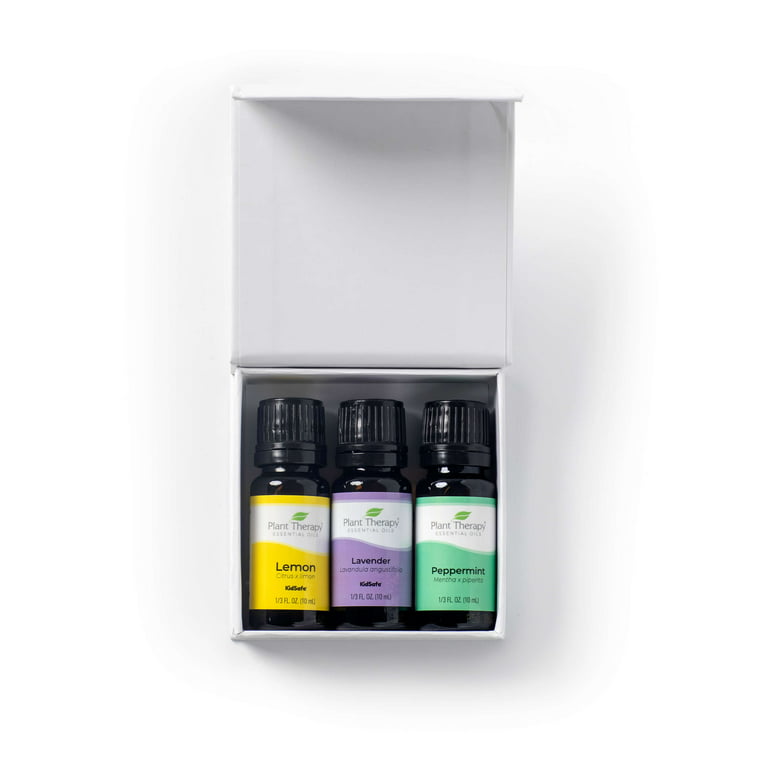Plant Therapy Essential Oils Lemon, Lavender, Peppermint Set 10 mL (1/3 oz)  