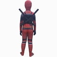 thumbnail image 3 of Full Body Bodysuit Costume Red and Black Superhero Style Polyester Fabric with Hidden Zipper for Halloween Party Stage Performance Comic Con Event for Unisex Adults Red 100, 3 of 6
