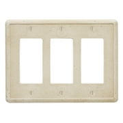 Questech Single Rocker, 3 Pack, Travertine Light Switch Cover Tumbled Textured Outlet Cover