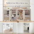 thumbnail image 4 of Unipaws Freestanding Pet Gate with Small Cat Door, Wooden Dog Gates with 3 Support Feet, Grey, 4 of 7