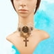 thumbnail image 3 of Elegantes collares de encaje de moda para mujer, estilo retro, estilo steampunk, con esqueleto y calavera, accesorio de fiesta (café), 3 of 7