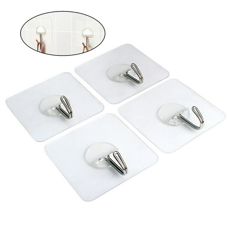 8pcs Strong Adhesive Wall Hook Transparent Hooks Seamless Stick Hook Kitchen Wall Hanger