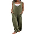 thumbnail image 1 of Combinaison en Coton Sans Manches pour Femmes Pantalon Large Ample Combinaison en Lin Grande Taille, 1 of 6