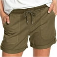 thumbnail image 1 of Diufon Plus Size Womens Shorts Elastic Waist Drawstring Lounge Shorts Solid Color Shorts with Pockets, 1 of 5