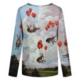 thumbnail image 5 of Corset pour Femmes Impression Animale Col Rond Manches Longues Hauts Décontractés Blouse Grande Taille Blouses pour Femmes en Solde, 5 of 5