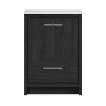 Virage 24" Freestanding Bathroom Vanity in Black Oak with 3-Hole Widespread Sink Top