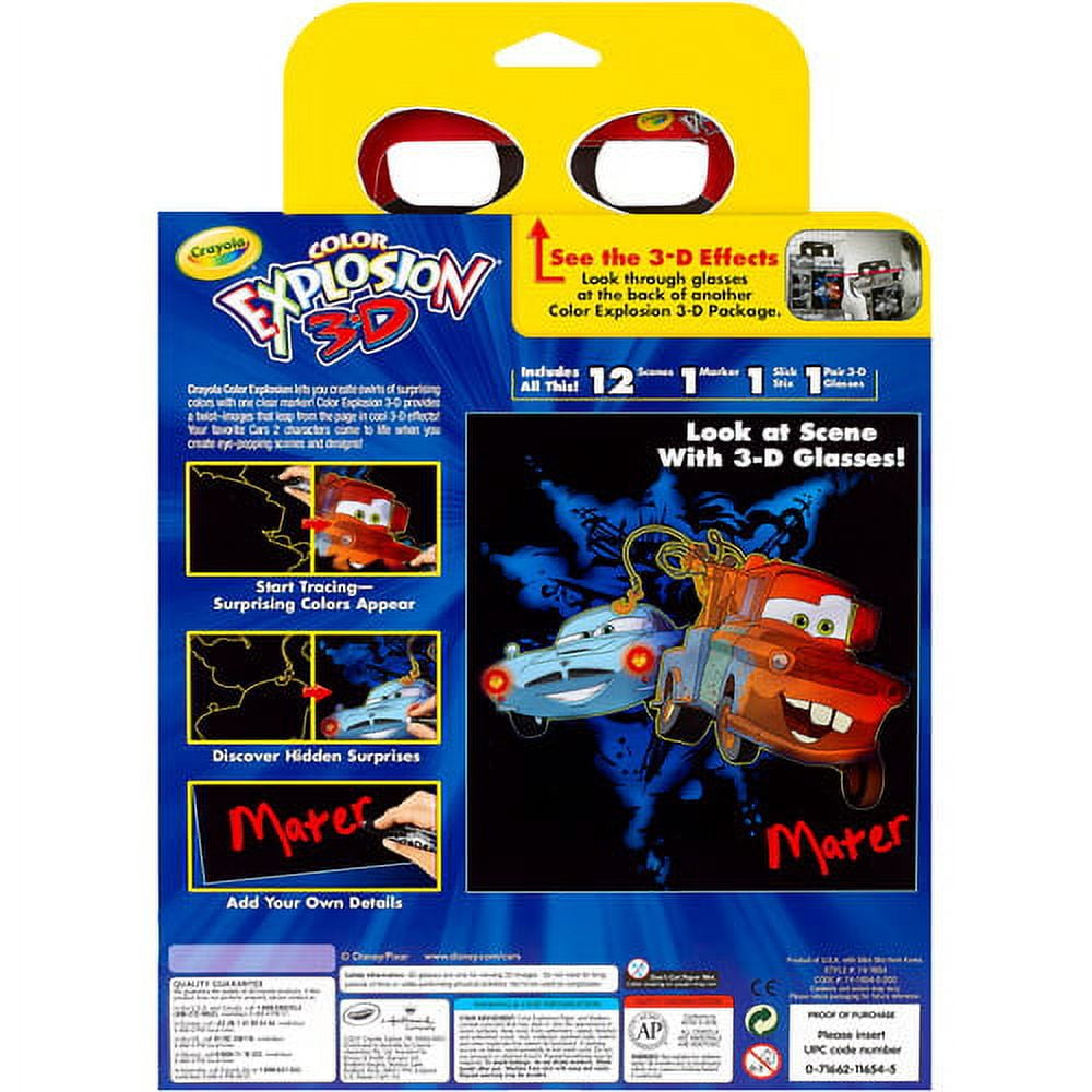 (2 pack) Crayola Disney Cars 2 Color Explosion 3D