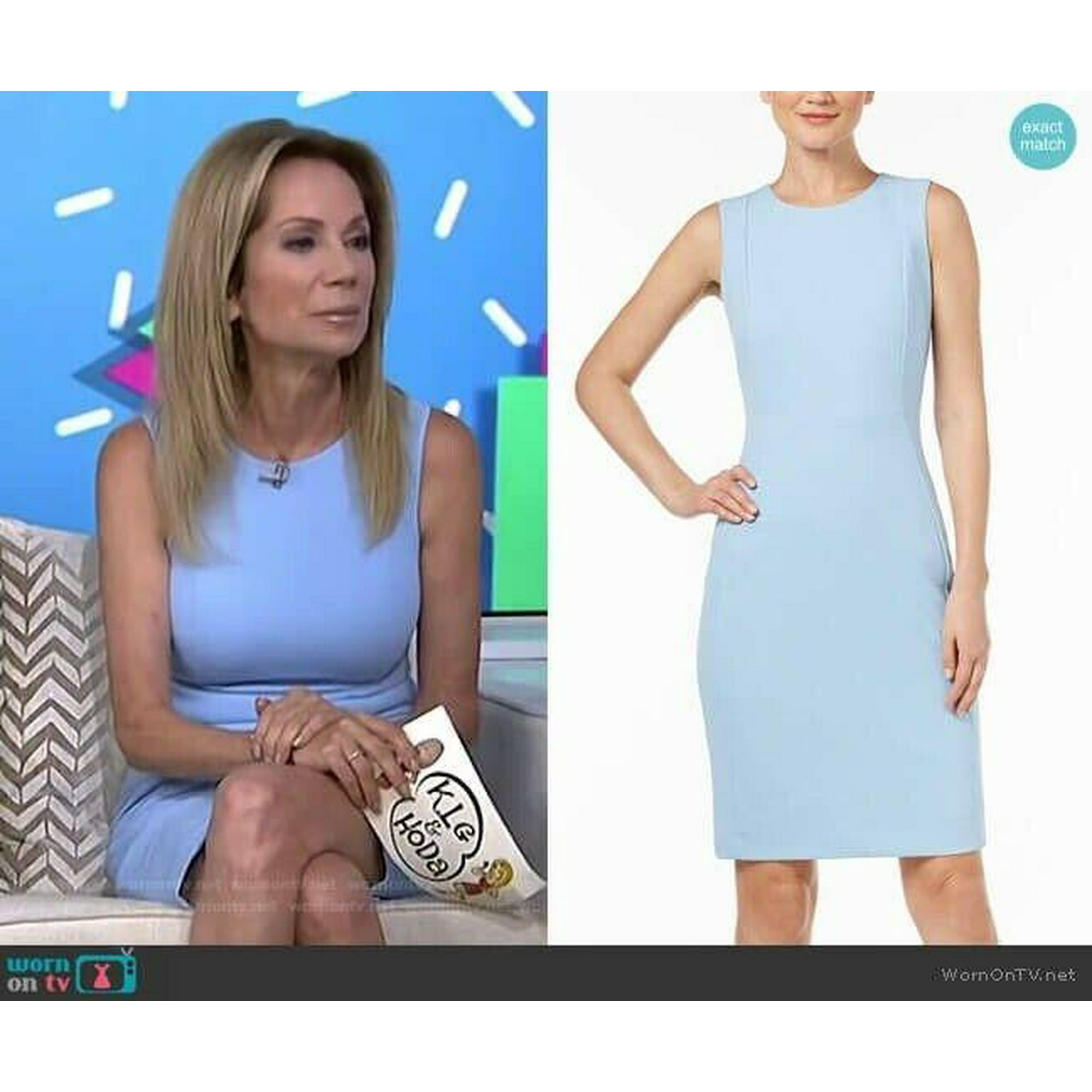 Calvin Klein Doublee en Crepe de Plongee Sans Manches Princesse Robe de Gaine Couture Walmart