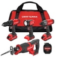 thumbnail image 2 of Kit combinado de herramientas eléctricas CRAFTSMAN V20 inalámbrico con 2 baterías, 2 of 9