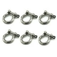 thumbnail image 4 of Heyous Stainless Steel 316 D Ring Bow Shackle 1/4 inch Shackle Heavy Duty Screw Pin Anchor Bow Shackle 480LBS 6Pack, 4 of 14