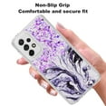 thumbnail image 4 of Samsung Galaxy A33 5G Case, Rosebono Hybrid Bling Glitter Sparkle Epoxy Graphic Marble Colorful Silicone Skin Cover Armor Case for Samsung Galaxy A33 5G (Purple), 4 of 6