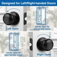 thumbnail image 5 of Black Door Knob, 5 Pack Round Keyless Doorknobs Interior/Exterior Lockset, Passage Locking Door Knobs for Bedroom/Bathroom, Black Modern Design Door Hardware, 5 of 7