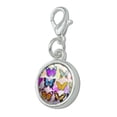 thumbnail image 2 of Colorful Butterflies Butterfly Design Antiqued Bracelet Pendant Zipper Pull Charm with Lobster Clasp, 2 of 5