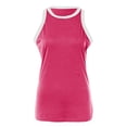 thumbnail image 4 of HBFAGFB Débardeurs pour Femmes Mode Col Rond Sans Manches Hauts Ajustés Gilet Léger Polyvalent Rose Vif Taille TTG, 4 of 4