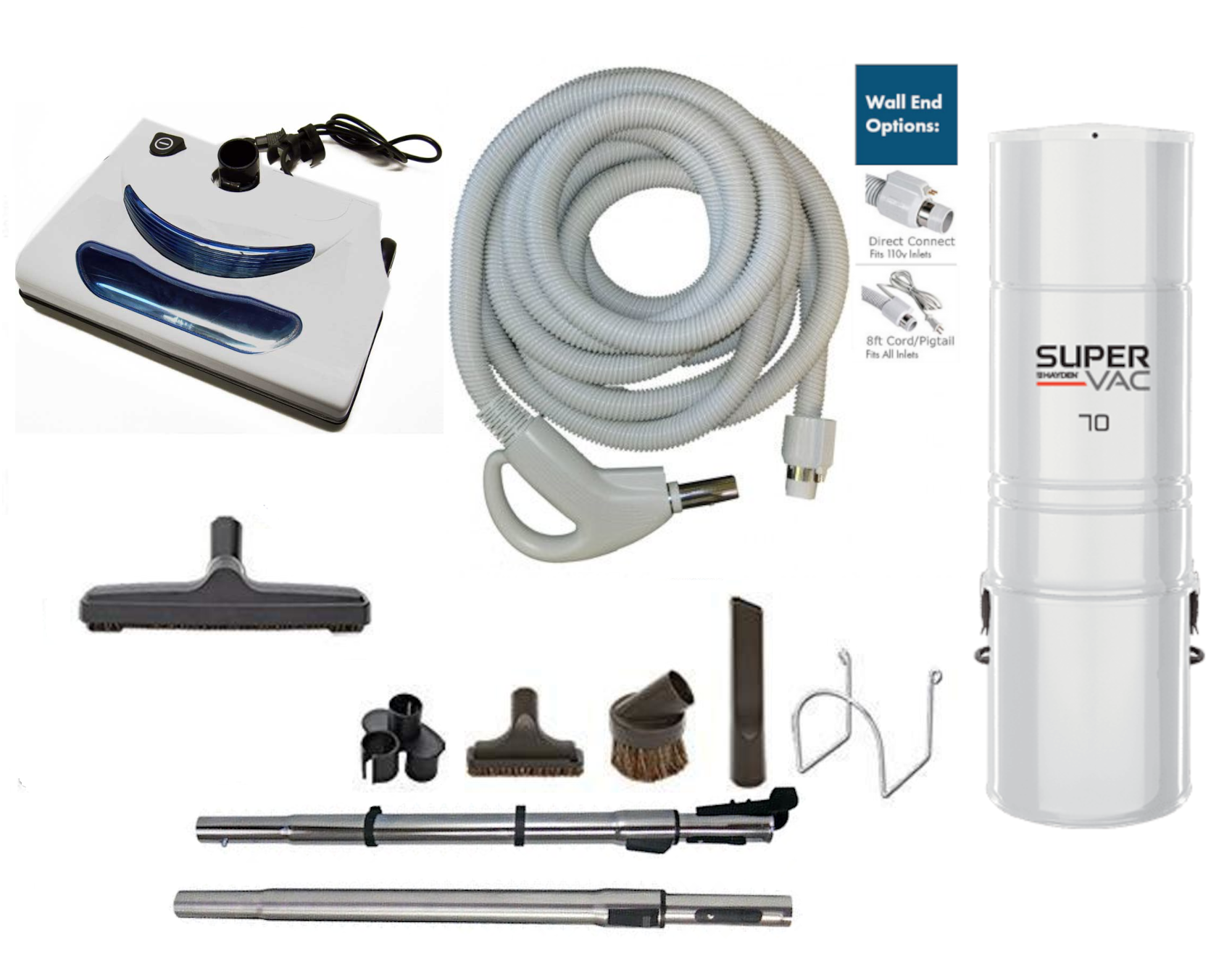 Hayden Super Vac 70 Complete Central Vacuum Package with EL5 Power Head