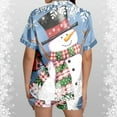 thumbnail image 4 of Wyzesi Womens Robes Ladies' Christmas Printed Silk Satin Short Sleeve Button Sleepwear Set, 4 of 5