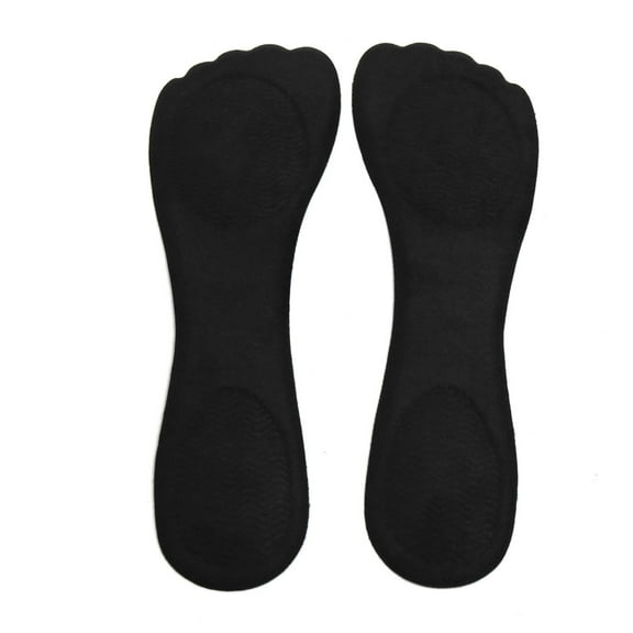 Unique Bargains 1 Pair Black Velvet Surface High Heel Liner Pad Foot Shoes Protect Insole