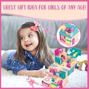 Toys for Girls Ages 3-8, Mini Doll House Pretend Play Toy with Light and Music Toys for Girls 3-8 Years Old Birthday Christmas Gifts