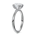 thumbnail image 3 of Dash Jewelry 2 Ct Moissanite Round Cut Engagement Ring - 14K Silver Ring for Her - Gorgeous Anniversary Gift for Women's - Wedding Proposal Rings for Girlfriend - Solitaire Simple Rings, 3 of 7