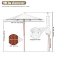 thumbnail image 6 of Yescom 9FT Wooden Patio Umbrella UV30+ for Beach Pool Wedding Party Table Market Garden Yard Hotel Deck Cafe White, 6 of 9