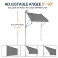 thumbnail image 6 of Ktaxon 6.6 x 3.9 Ft Retractable Patio Awning, Adjustable Polyester UV50 Sun Shade Shelter,  Water-Resistant and No Drilling Required Awning Canopy  for Deck, Balcony - Gray, 6 of 8