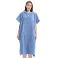 thumbnail image 1 of Penkiiy Changing Towel Robe, Absorbent Hooded Surf Poncho Quick-Dry Blanket Towels with Front Pocket for Swiming Surfing Aquatics Free Size Blue, 1 of 7