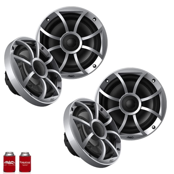 Wet Sounds OE-65ic-S 6.5" OEM Replacement Speakers with Silver Grill 2 Pair