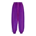 thumbnail image 5 of Womens Shiny Sequined Dots Pants Belly Dance Harem Trousers Costume Lantern Pants Semi See-Though Bloomers, 5 of 6