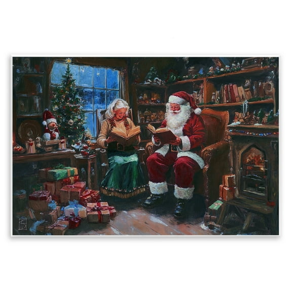 Stupell Industries Joyous Mr. and Mrs. Claus Wall Plaque Art, design by Sara Culpepper, 13 x 19
