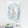 thumbnail image 1 of Country Tapestry, Bunny Rabbit Portrait in Floral Wreath Illustration Country Style, Fabric Wall Hanging Decor for Bedroom Living Room Dorm, 5 Sizes, Blue Grey White, by Ambesonne, 1 of 1