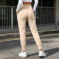 thumbnail image 6 of BVnarty Women High‑Waist Stretchy Jogger Pants With Side Patch Pockets, Cuffed Ankle Sport Trousers For Yoga, Walking And Outdoor Workout Beige L, 6 of 7