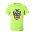 thumbnail image 2 of Wild Bobby Dean Russo Colorful Sugar Skull Streetwear Men Graphic Tee, Safety Green, 3X-Large, 2 of 5