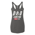 thumbnail image 2 of Wild Bobby, Dad I Love You 3000 Endgame Superhero Gift Idea, Father's Day, Women Tri-Blend Racerback Tank Top, Premium Heather, Large, 2 of 4