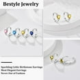 thumbnail image 6 of Bestyle Heart Diamond Hoop Earrings 925 Sterling Silver Earrings Celtic Knot Birthstone Ear Charms November Yellow Topaz Jewelry Gift, 6 of 8