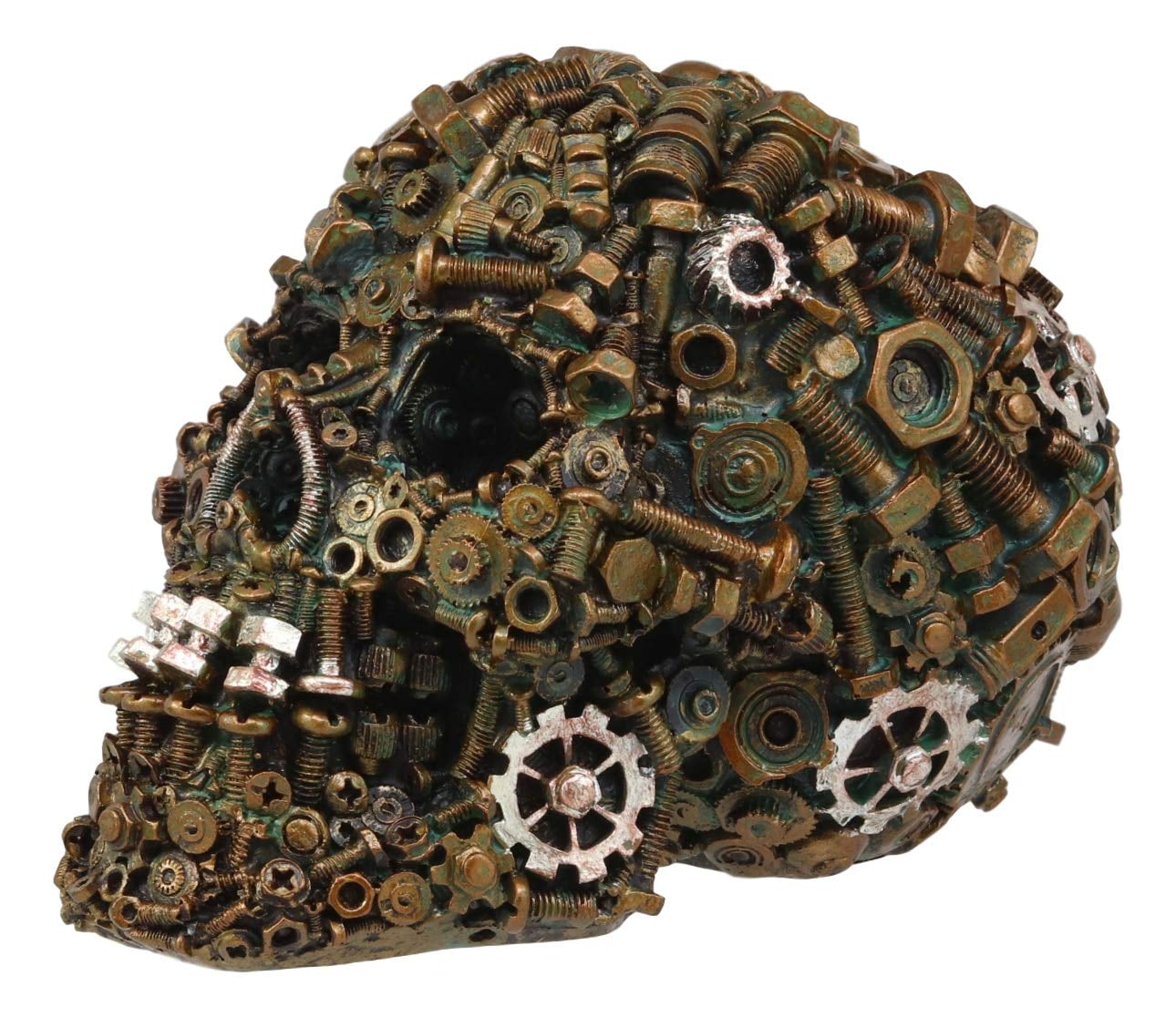 Steampunk Junkyard Gearwork Mechanic Gears Nuts Bolts And Screws Skull Statue