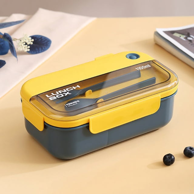 melotizhi Adult Lunch Box Bento Boxes For Adults Lunch Containers Leak Proof Adult Bento Box With Removable Compartments Bento Box Lunch Box Microwave, Yellow