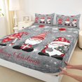 thumbnail image 3 of Homewish Christmas Theme Gnome Queen Sheet Sets,Merry Xmas Flat Sheet,Happy New Year Queen Fitted Sheet For Kids,Ultra Soft Home Decor,4-Piece, 3 of 7
