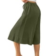 thumbnail image 3 of Ruimatai Women's High Waist Wide Leg Culottes Drawstring Casual Trousers for Summer Beach Daily Wear, 3 of 8