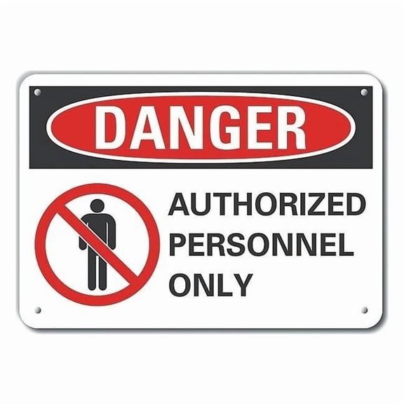 Lyle Auth Personnel Danger Sign,10x14in,Alum LCU4-0195-NA_14X10