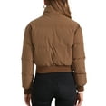 thumbnail image 3 of INSPIRE CHIC Women's Winter Bomber Jacket Outwear Baggy Padded Cropped Coats M Brown, 3 of 6