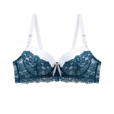 Minimizer Bras for Women Embroidered Lace Padded Underwire Bra Comfort Breathable Everyday Bras