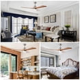 thumbnail image 5 of 52" Solid Wood Blades Ceiling Fan with Lights Remote Control,Quiet DC Motor 3 Blade Ceiling Fans 6 Speed Levels,Reversible Ceiling Fan, for Patio Living Room, Bedroom, Office,Indoor.(Stain nickel ), 5 of 14