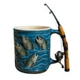 thumbnail image 2 of HomeKingdee Fishing Mug, Funny Fishing Rod & Reel Design, Gift for Fishermen Dad Angler, Fisherman Tea Coffee Ceramic Mugs, Comfortable Grip, Unique Sport Cup, 2 of 3