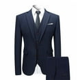 thumbnail image 4 of Cloudstyle Men's Slim Fit Notched Lapel 3-Piece Suit Set, Two-Button Single-Breasted Back Vent Formal Wear, Wrinkle-Free Polyester for Weddings & Business, 4 of 12