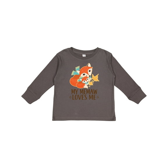 Inktastic Memaw Loves Me Fox Gift Boys or Girls Long Sleeve Toddler T-Shirt